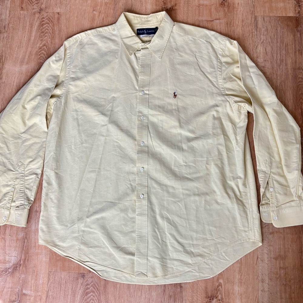Ralph Lauren Butter Yellow Long-Sleeve Button-Down Shirt